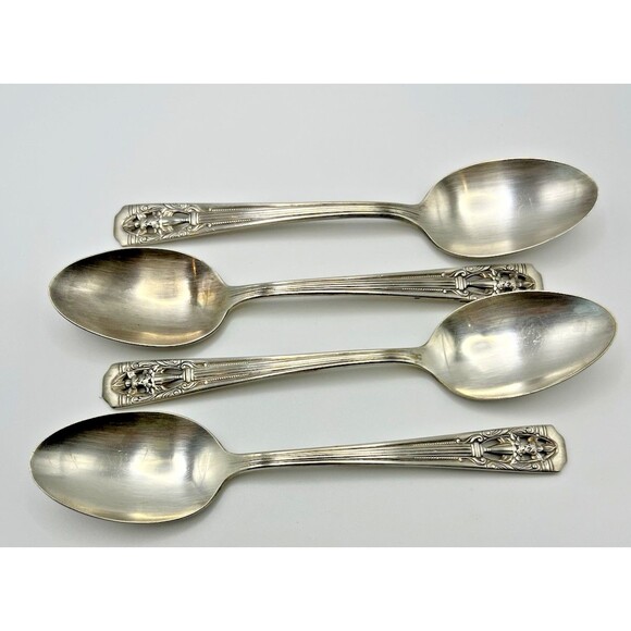 Harmony House Classic Filigree by Wallace Vintage Teaspoons Silverplate 4 pcs - Picture 1 of 5